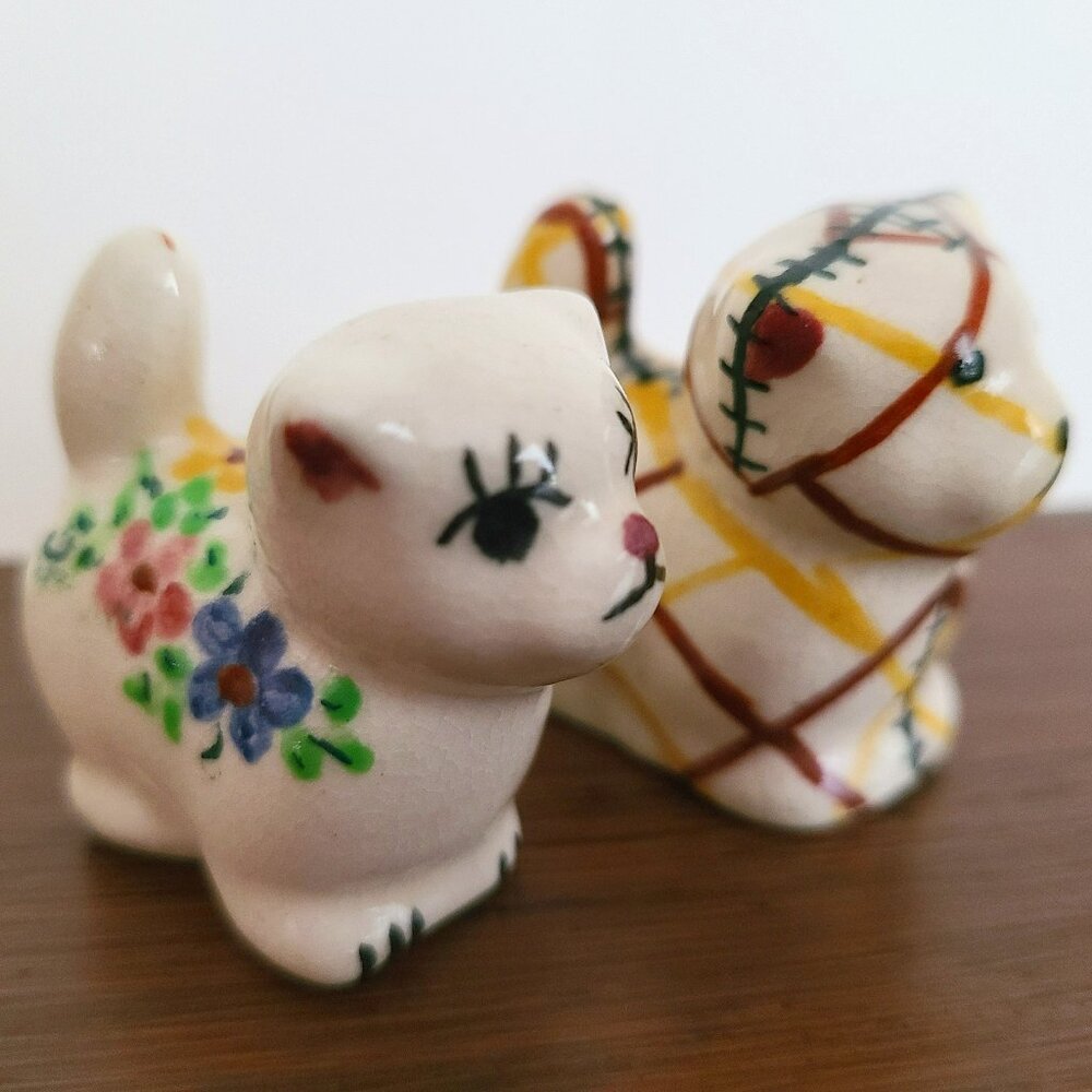 Vintage Fancy Kitty Ceramic Figurines